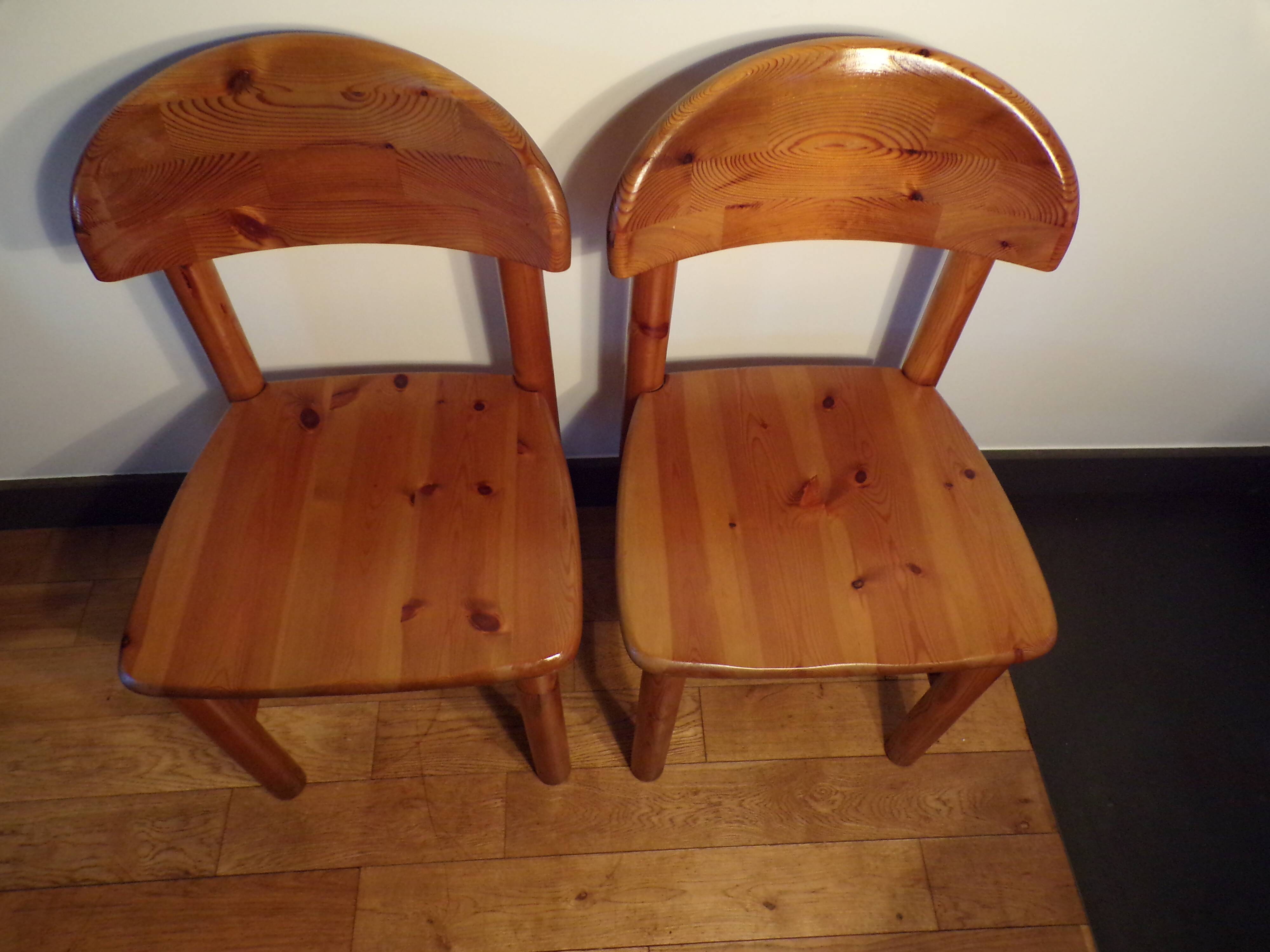 Pair of Rainer Daumiller chairs in oiled pine