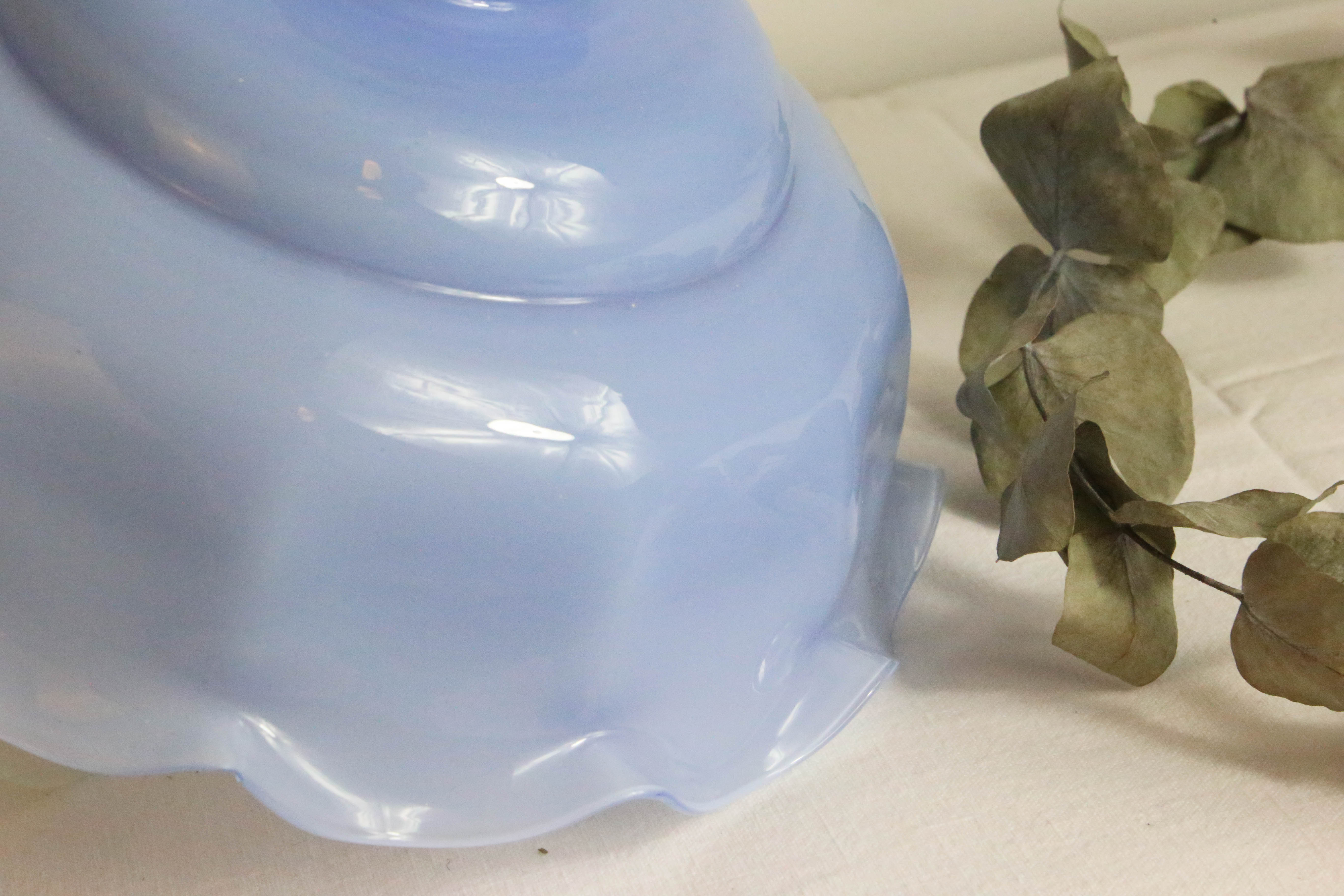 Blue glass pendant lamp, vintage