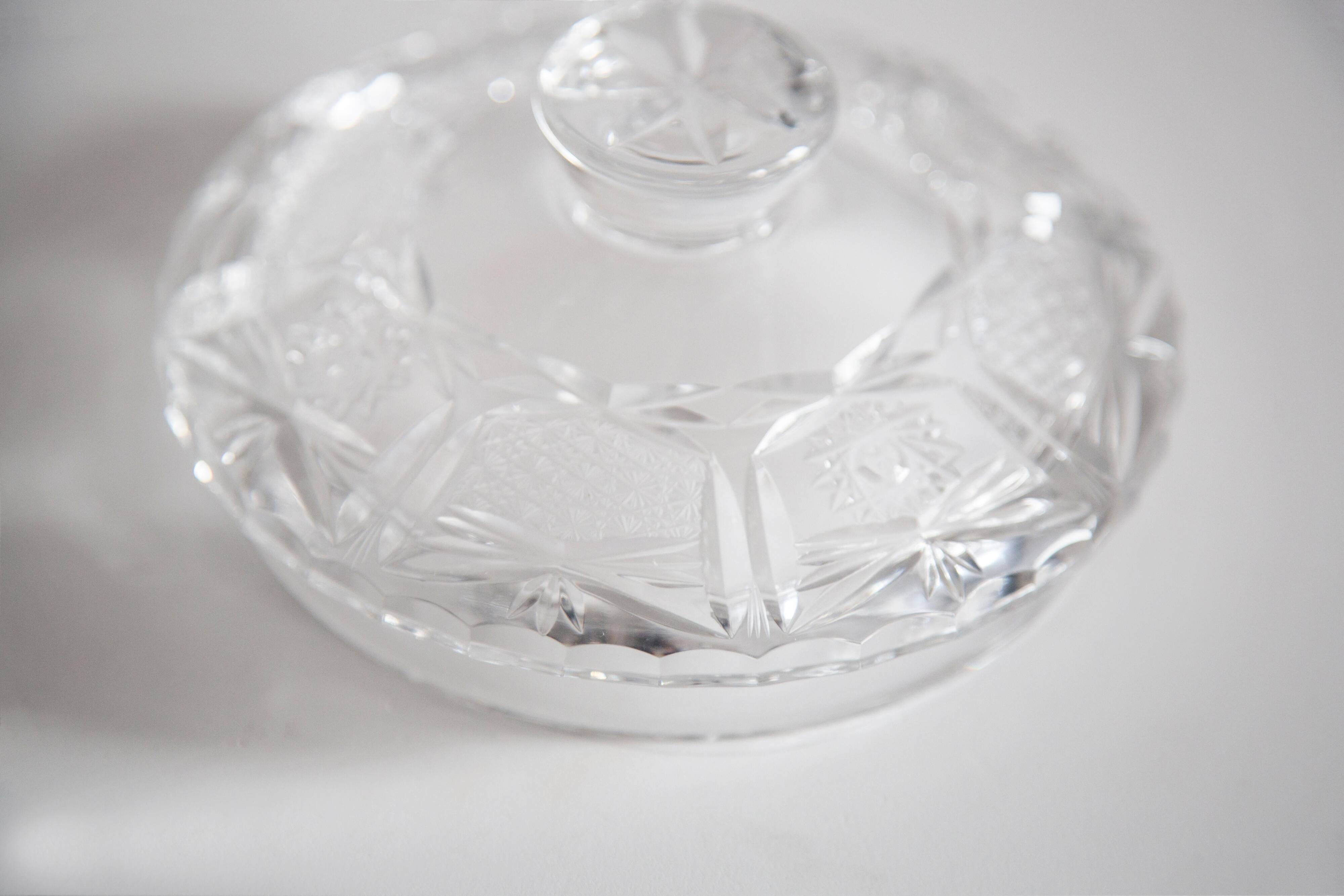 Vintage Crystal Sugar Bowl, Italy, 1960s