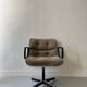 Velvet office chair with armrest by C. POLLOCK for Knoll