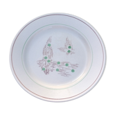 Round serving dish of the faiencerie of Gien model Old Pigalle.