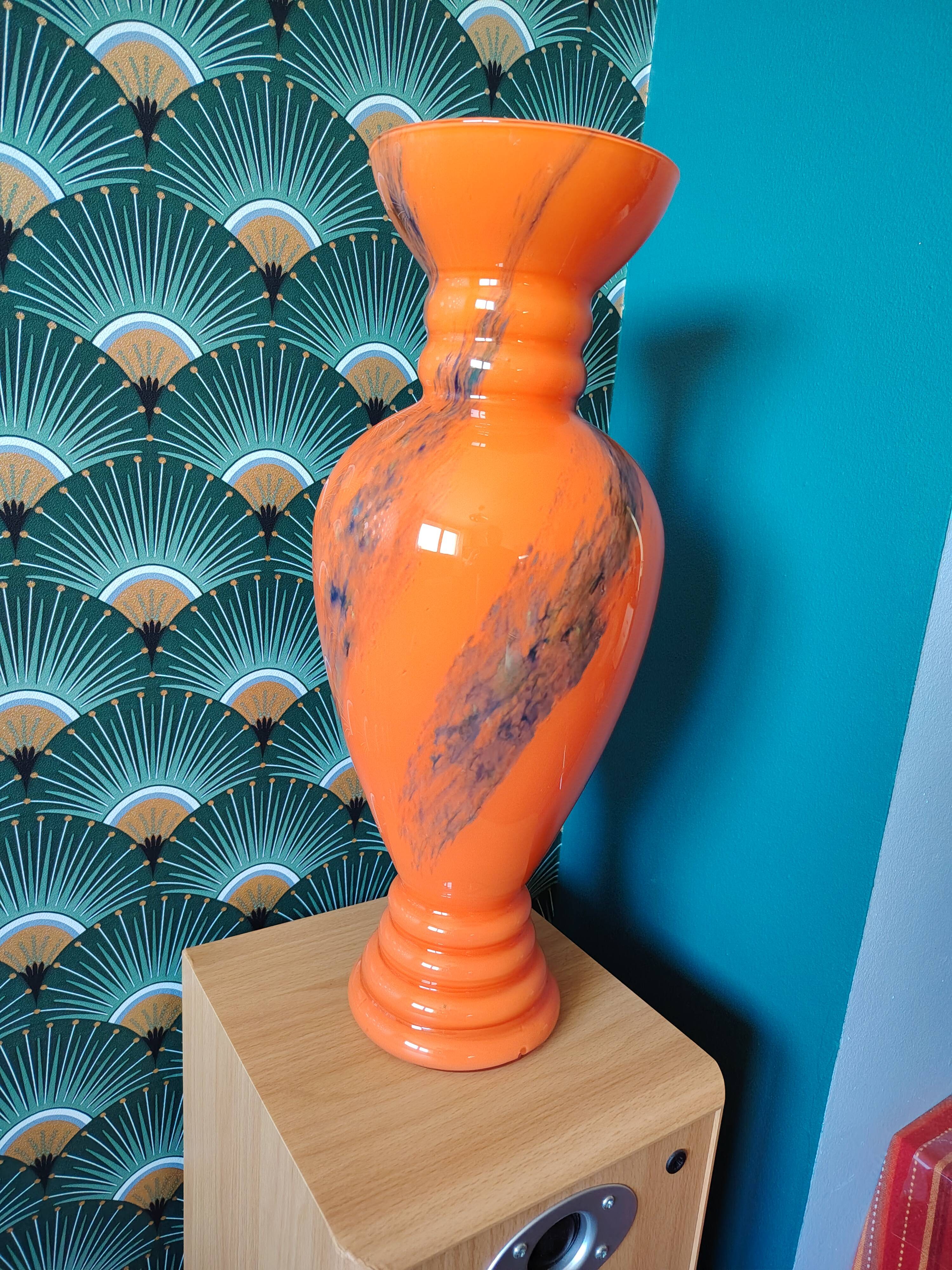 Monumental vase in opaline glass with multiple layers, Murano style 1950/1960.