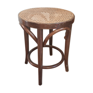 tabouret bois et cannage