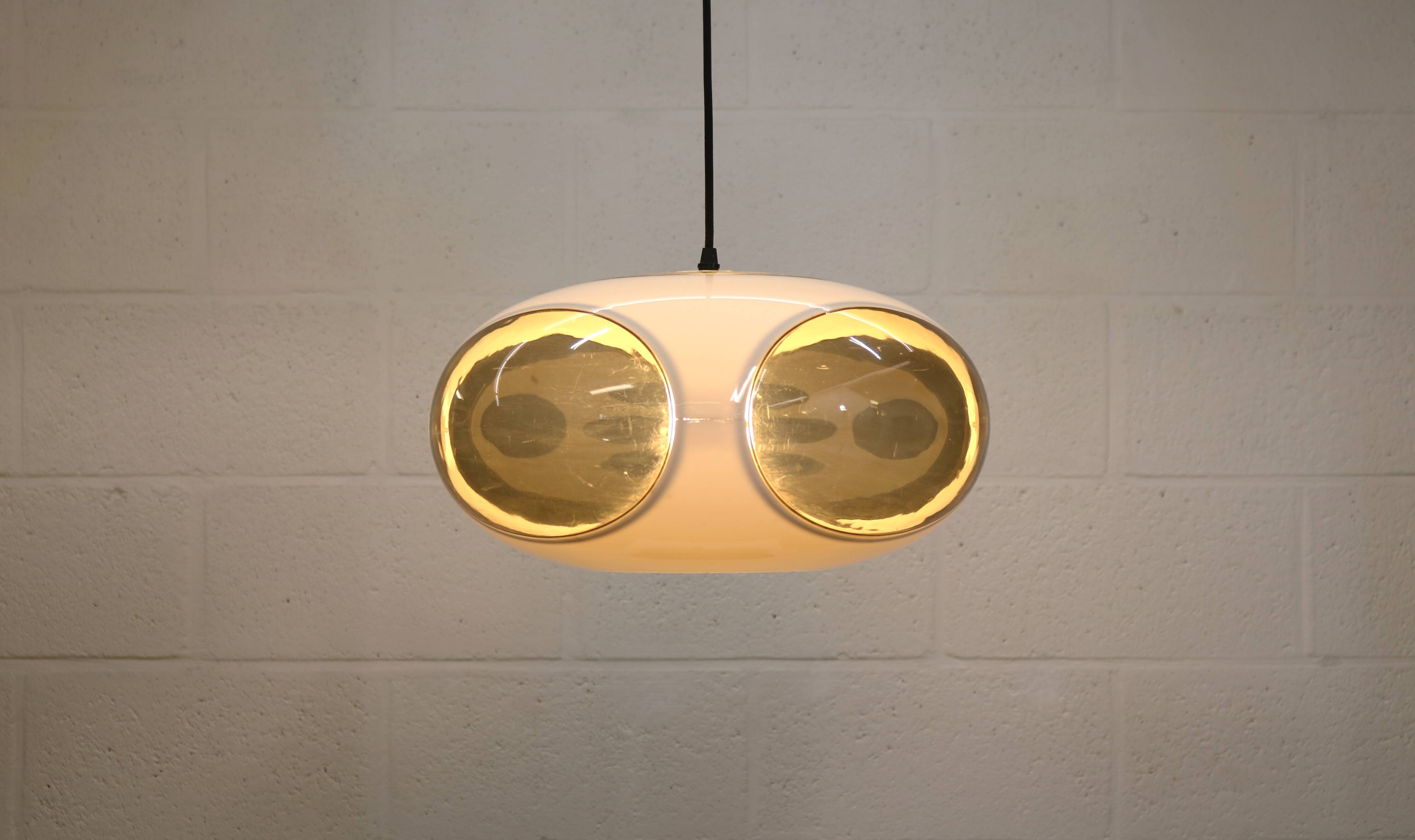 Lampe de plafond UFO à yeux de bug de l'ère spatiale *** Massive *** modèle blanc *** Belgique