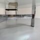 Grande table basse verre et métal design italien des années 70 vintage