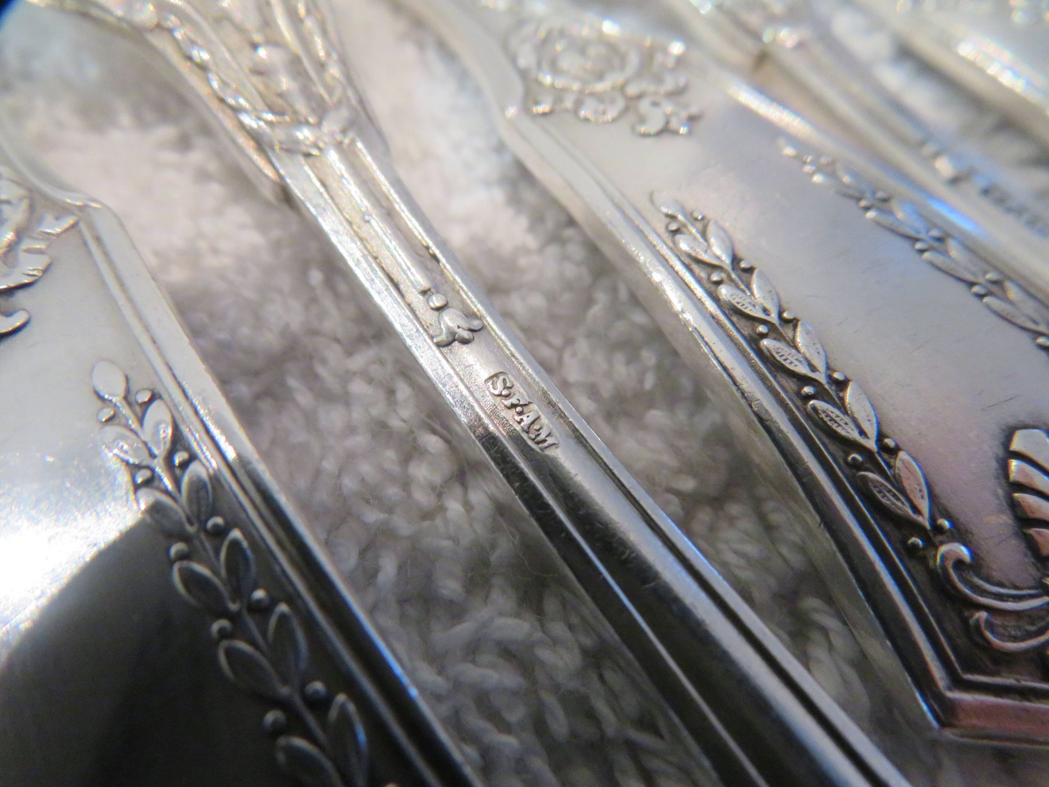 12 silver plated cake forks, goldsmith sfam, empire style