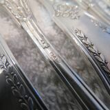 12 silver plated cake forks, goldsmith sfam, empire style