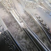 12 silver plated cake forks, goldsmith sfam, empire style