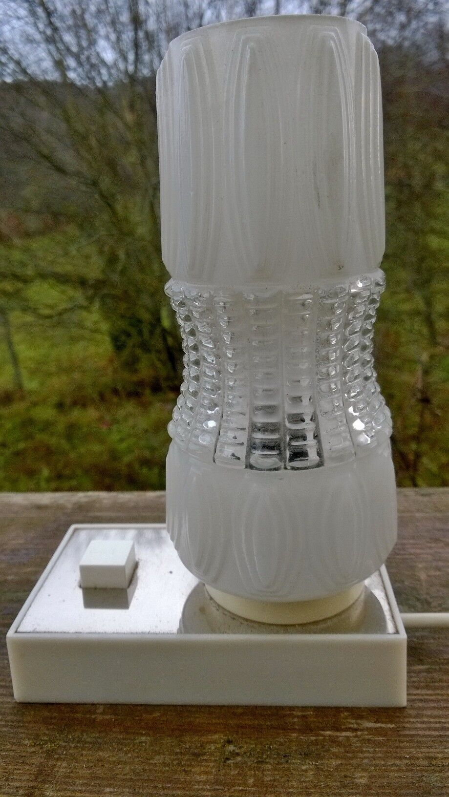 Vintage moulded glass lamp