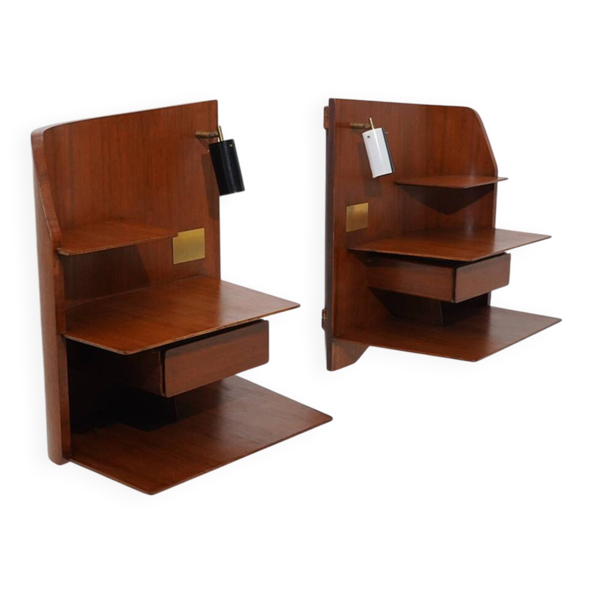 Paire de tables de nuit murales par Gio Ponti pour Dassi, années 1960