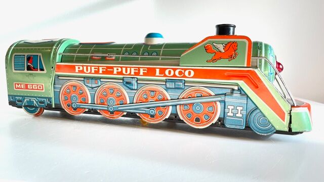 Metal toy vintage locomotive