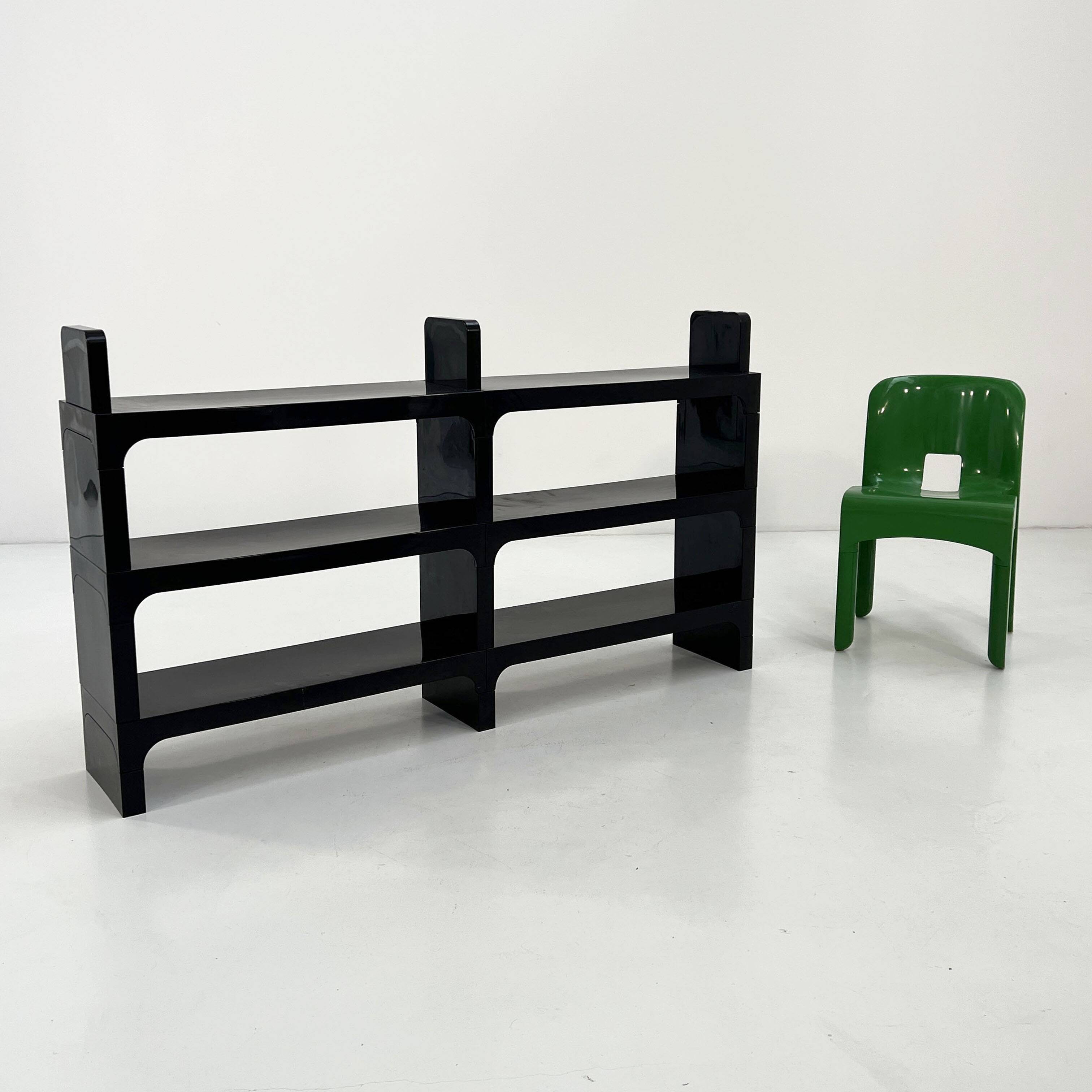Modular black shelf by Olaf Von Bohr for Kartell, 1970