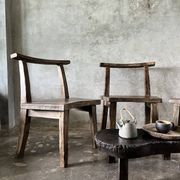 Large old teak chair or armchair H84 L60
