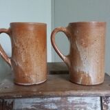 Enamelled stoneware mugs