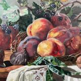Tableau HSP "Composition aux fruits" XIX°/XX° siècle signé
