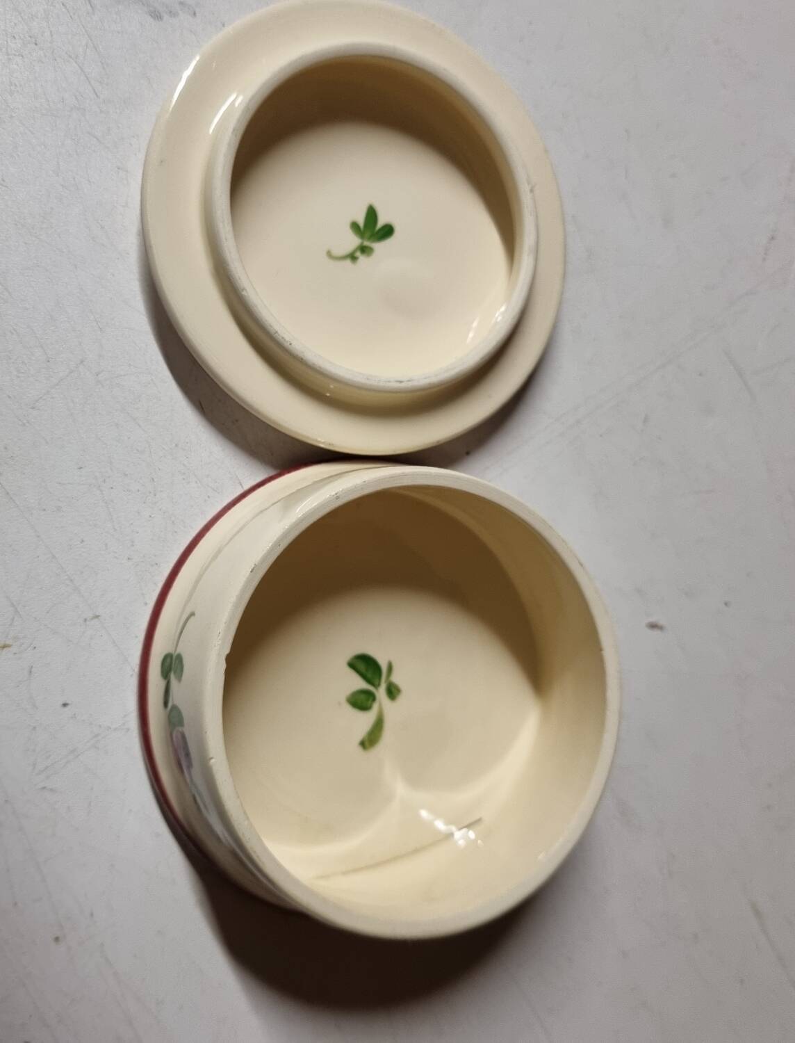 Antique porcelain candy jar and sugar bowl from Châtillon-sur-Seine