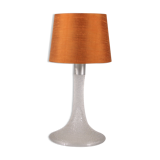 Lampe en verre givré et soie sauvage