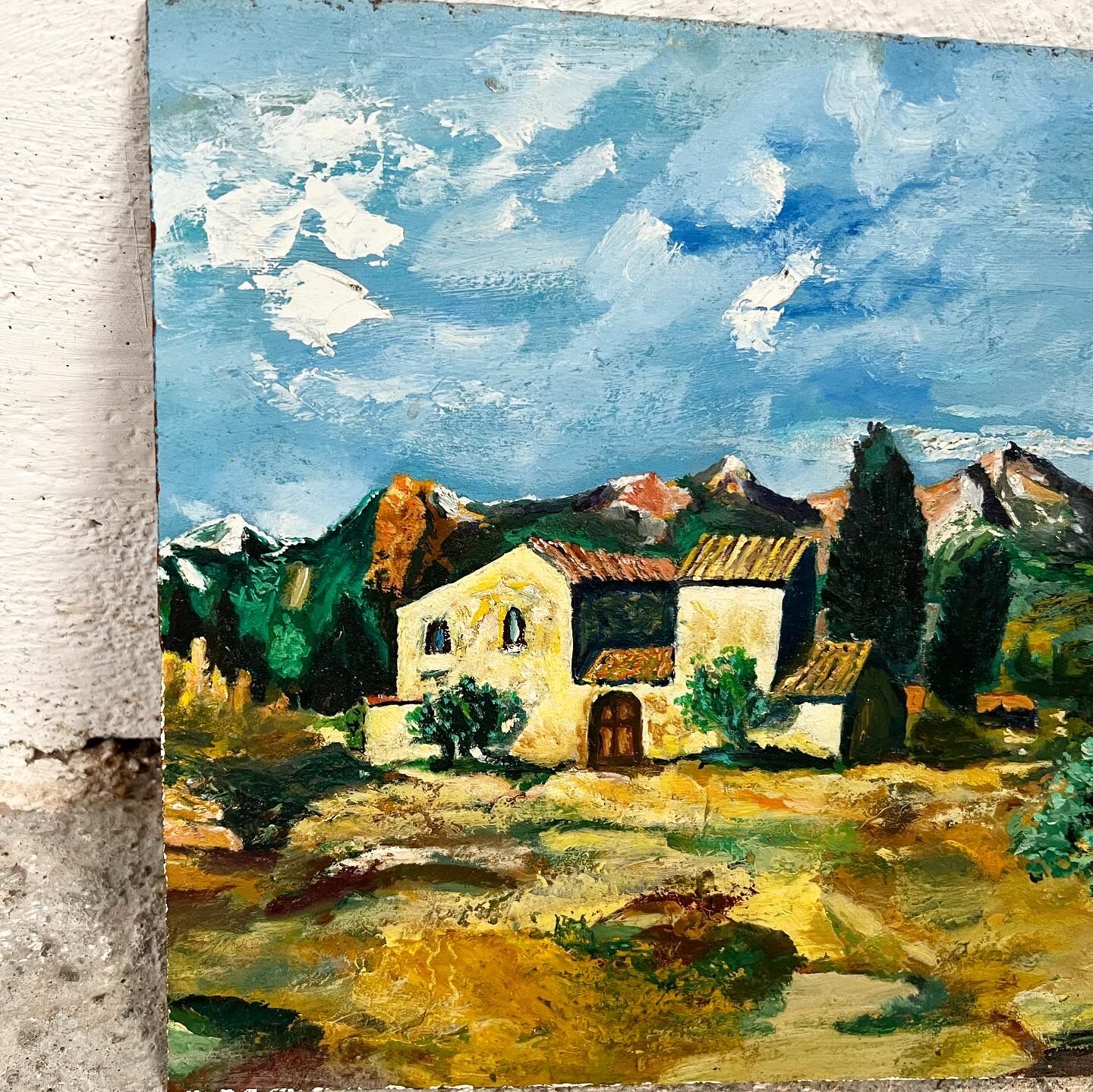 Provencal and pink landscape painting