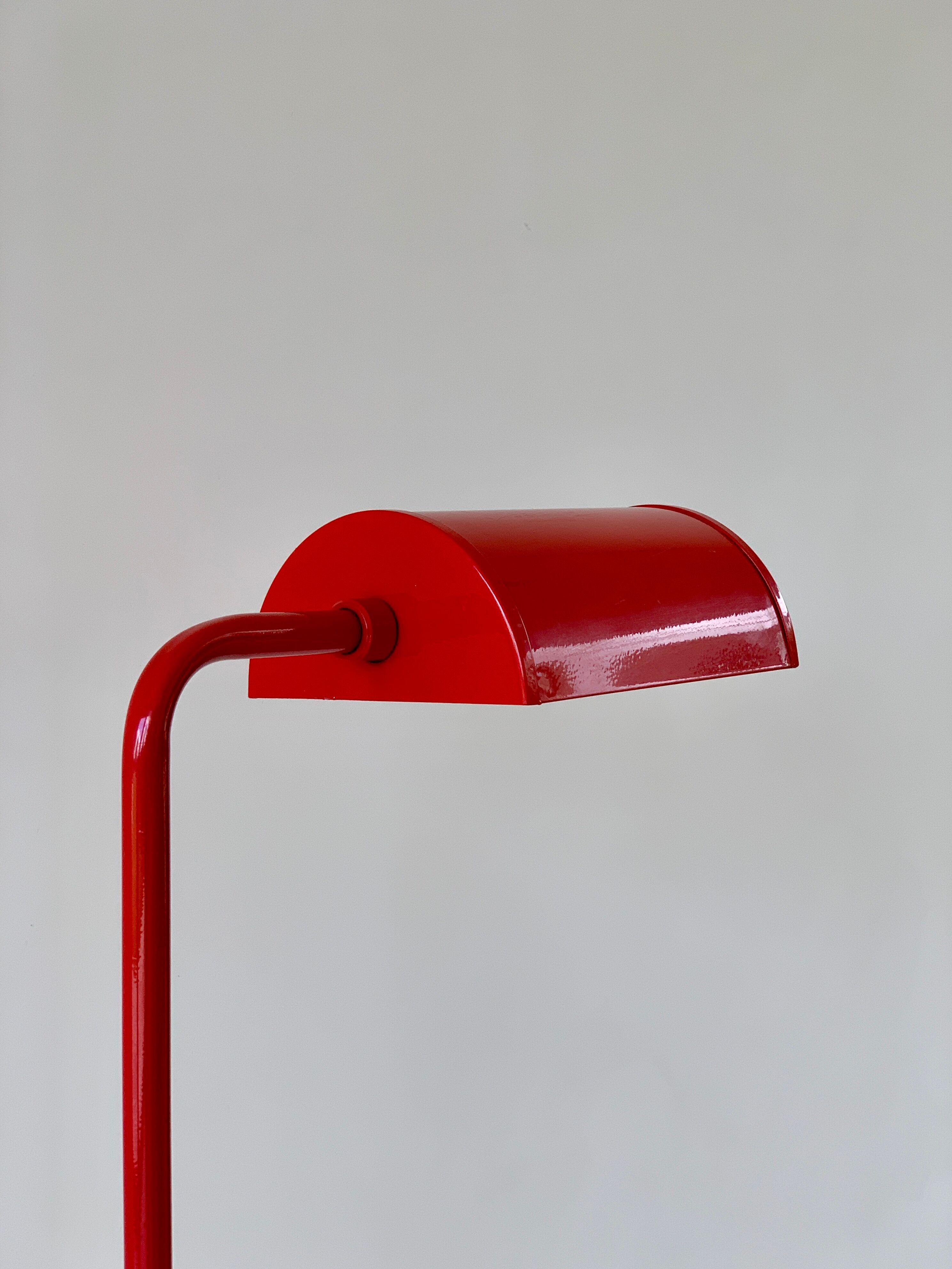Vintage red floor lamp by Abo Rander, Denmark , 70s