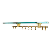Brass and Glass R14G Wall-Mounted Coat Rack from Peter Ghyczy, 1980s