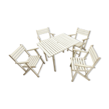 Garden furniture table and 4 armchairs 60's in its juice