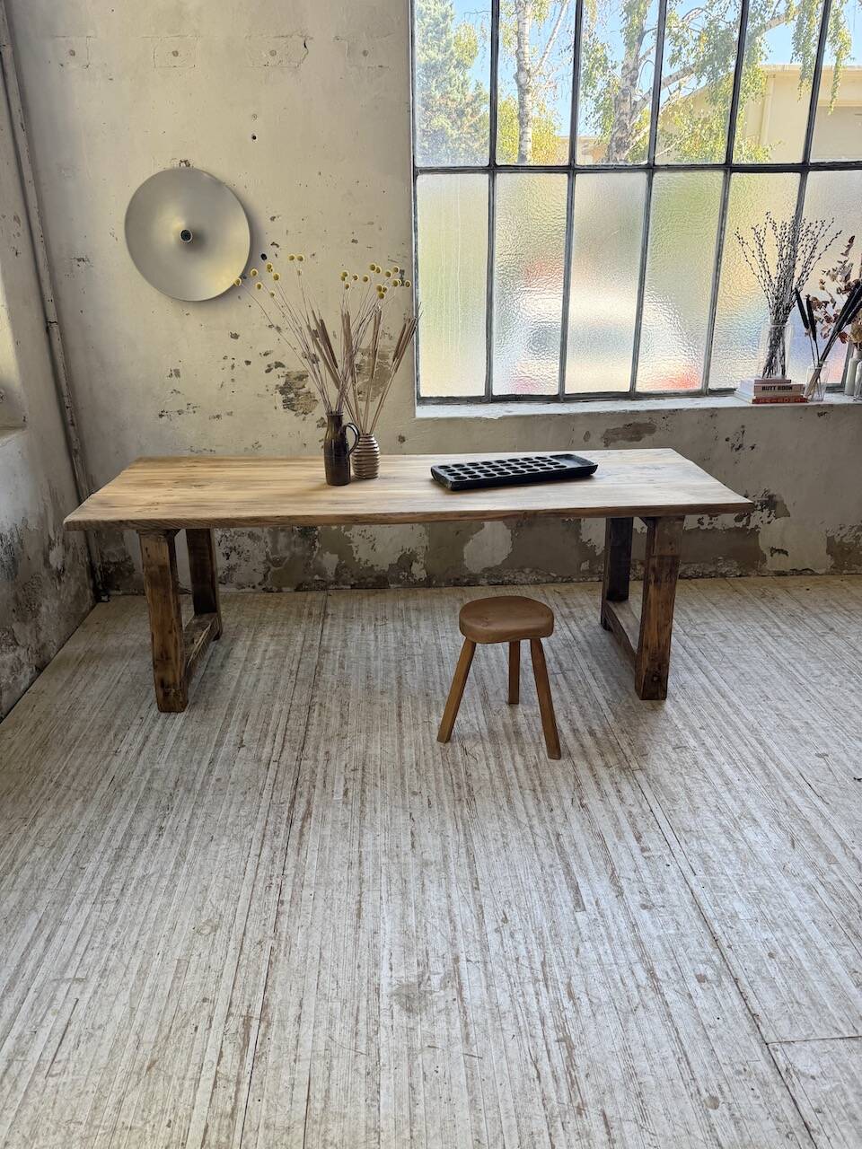1950s pine farmhouse table 220cm
