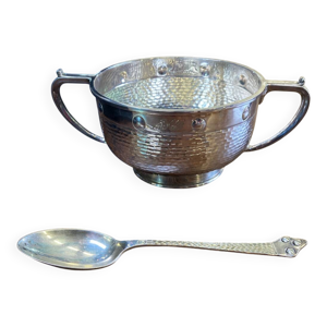 Argent sucrier et cuillère