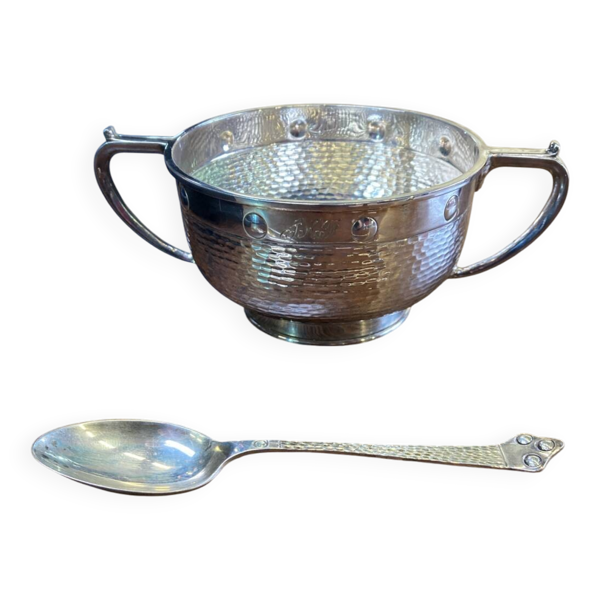 Argent sucrier et cuillère