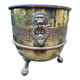 Large solid brass lion cache pot Art Nouveau