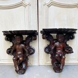 Pair of console sconces with putti of the Napoleon III period