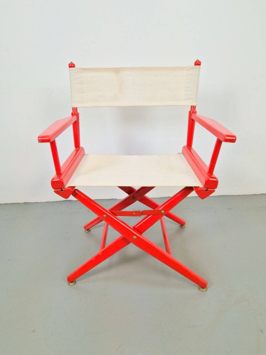 Vintage German Folding Wooden Directors Chair, 1960s