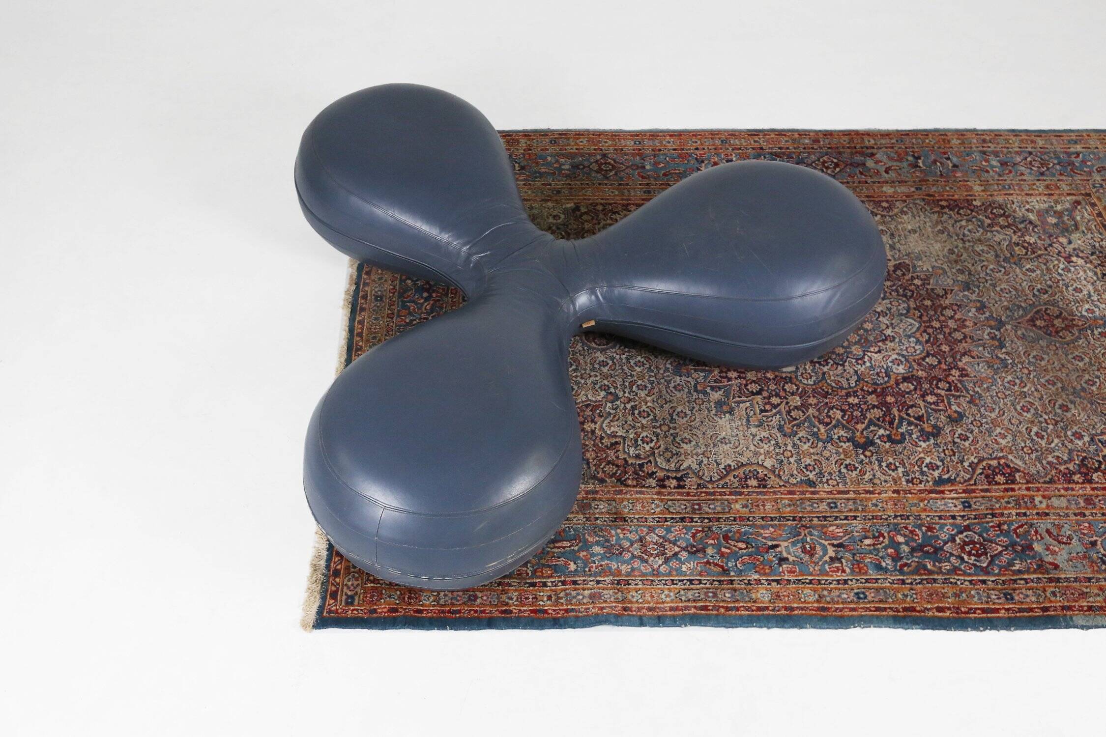 Leather Pouf by Lowie Vermeersch for Durlet, Belgium 1999
