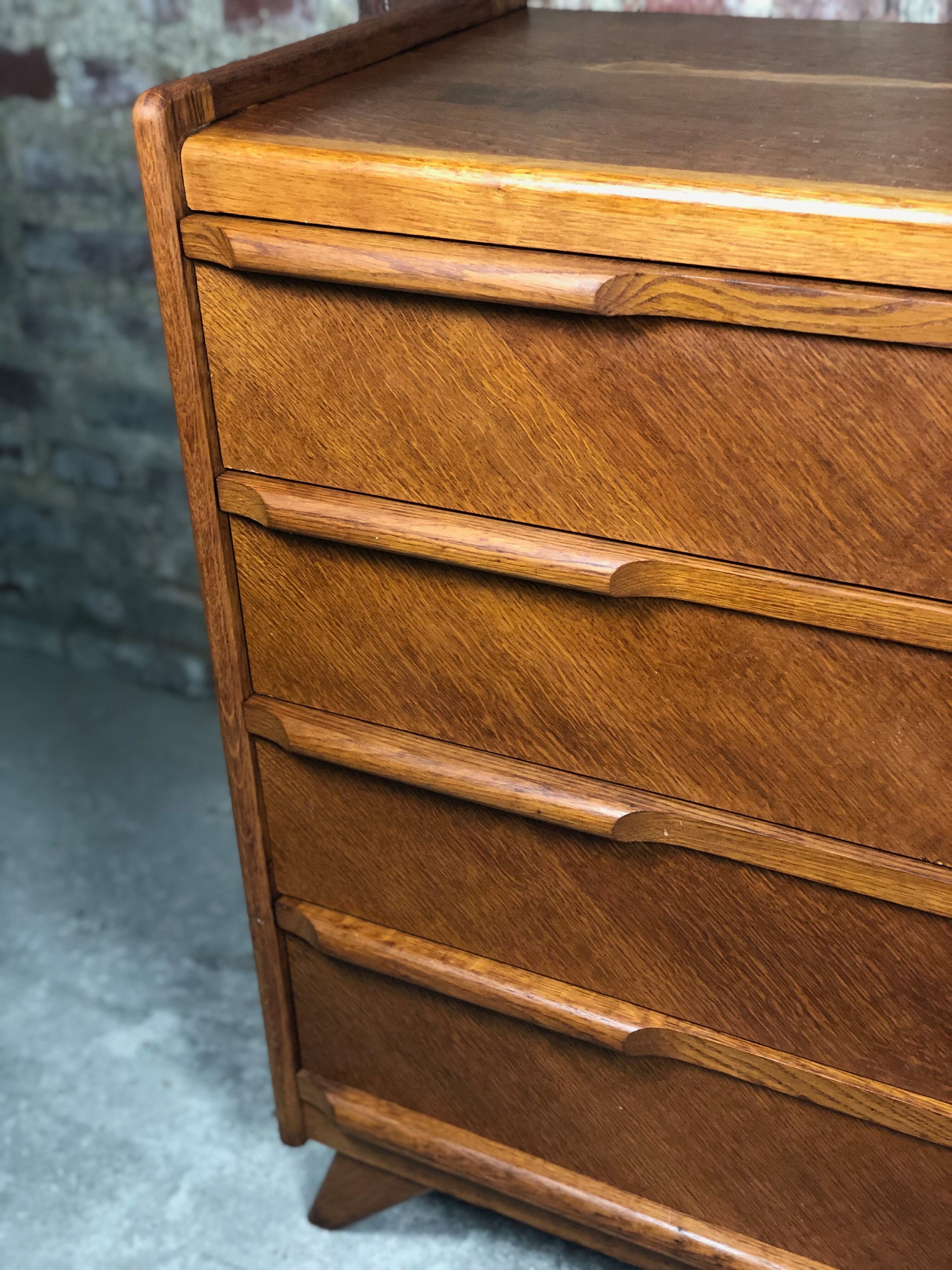 Commode scandinave vintage en teck et placage