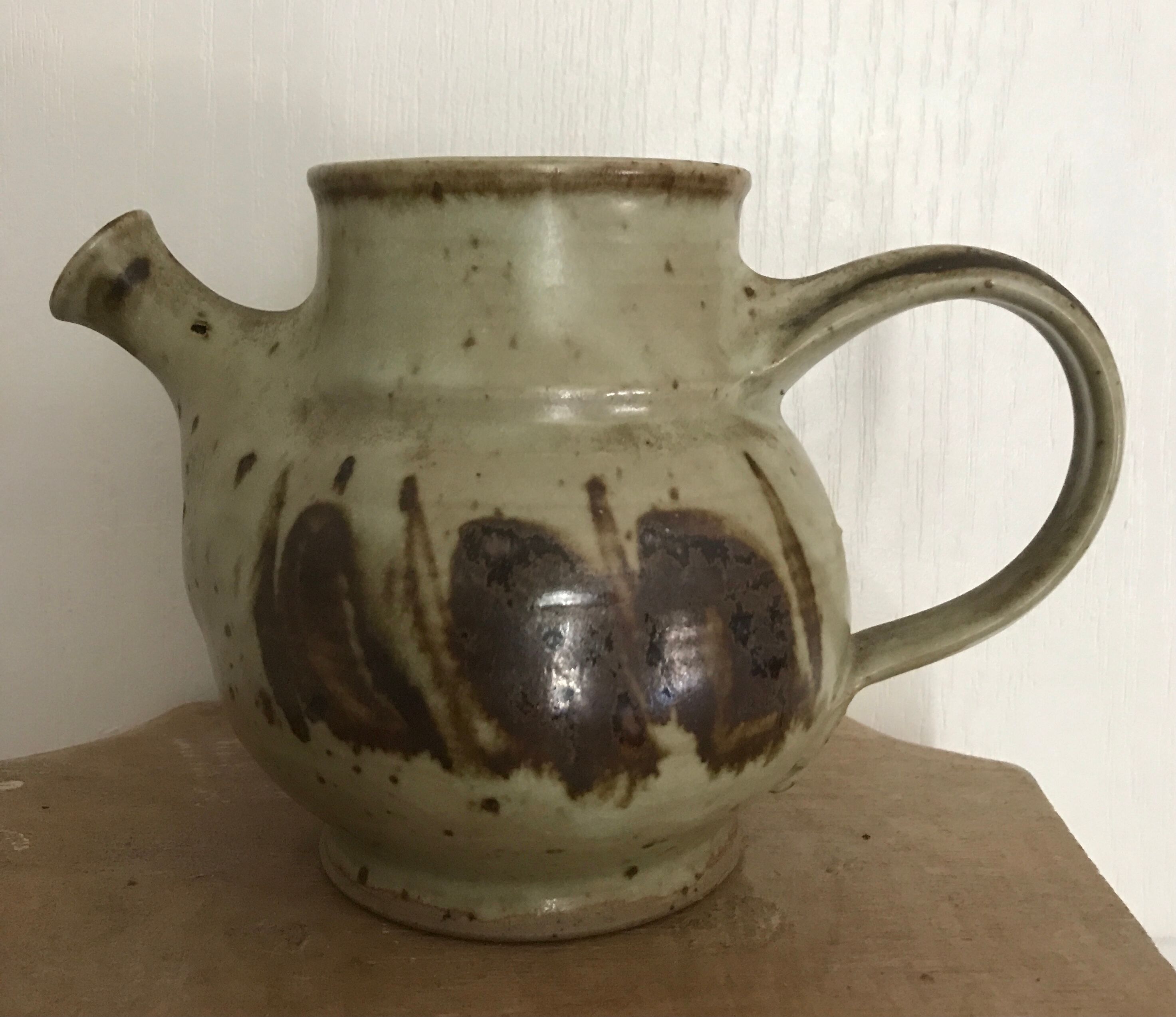 Pichet, porcelain stoneware pitcher, artistic decor, blanot pottery, signed and numbered