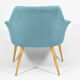 Vintage armchair Shell, turquoise fabric, 1960s, restored