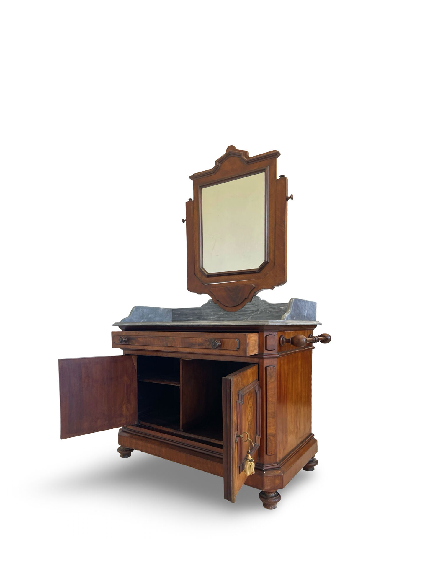 The antique walnut vanity , 19th century