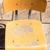 Old metal and wood school chair