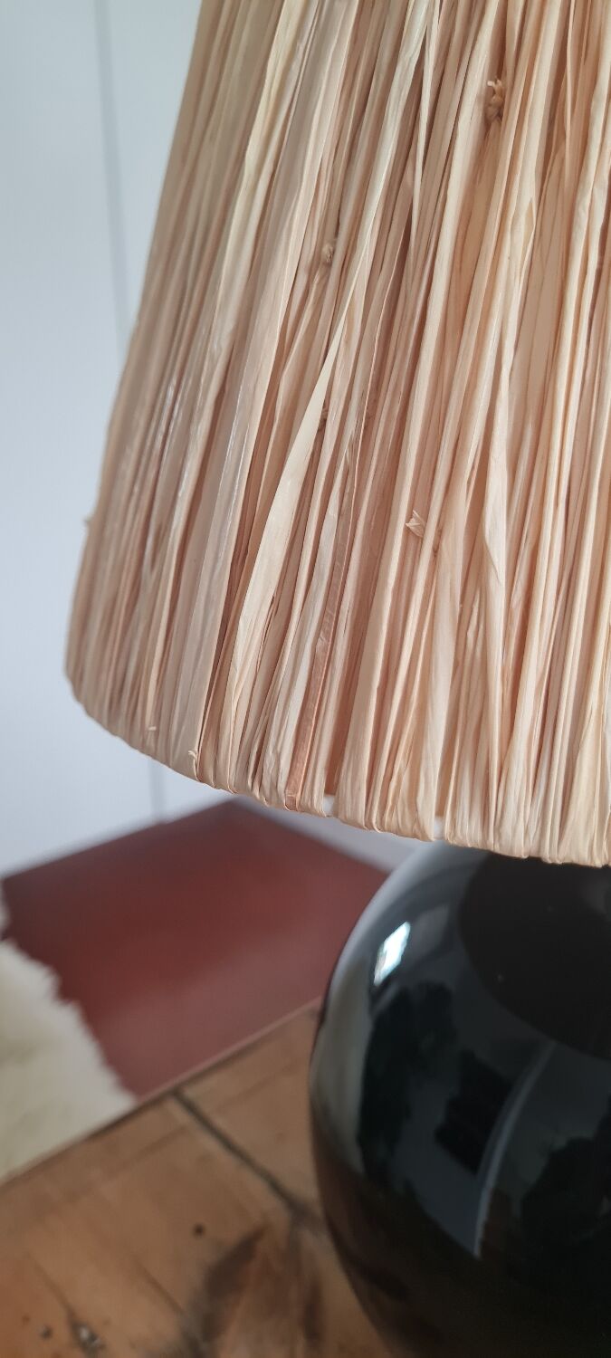 Black glass ball lamp art deco 1930