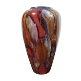 Vase balustre italien céramique en porcelaine colorée années 60