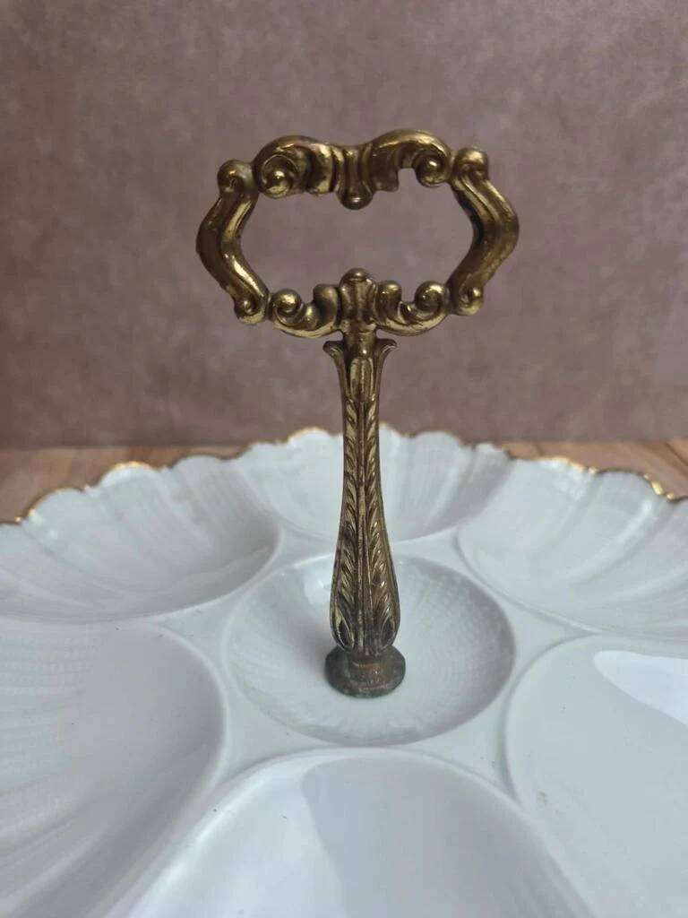 Servant Limoges Ribes – Gilded porcelain 6 shells