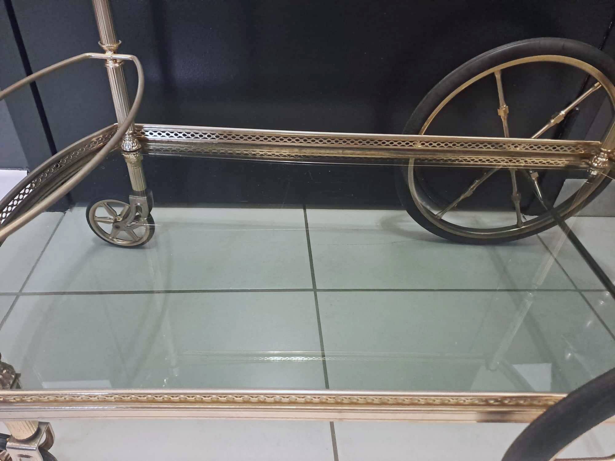 Vintage trolley in gilded and silvered bronze