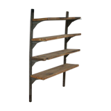 Metal and wood wall shelf