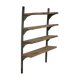 Metal and wood wall shelf