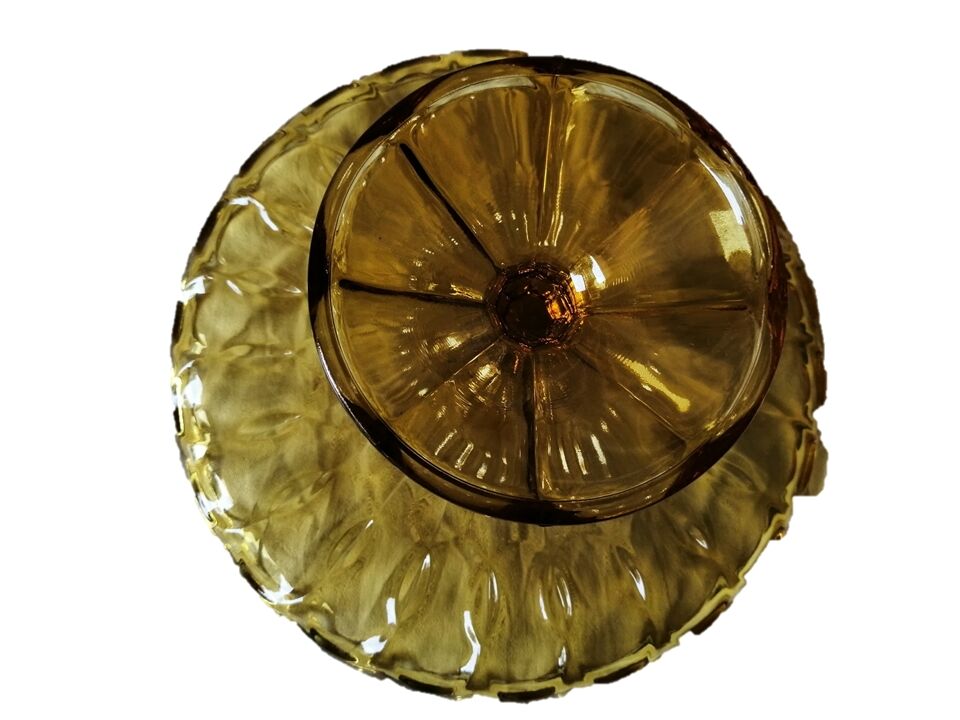 Compotier ancien verre jaune