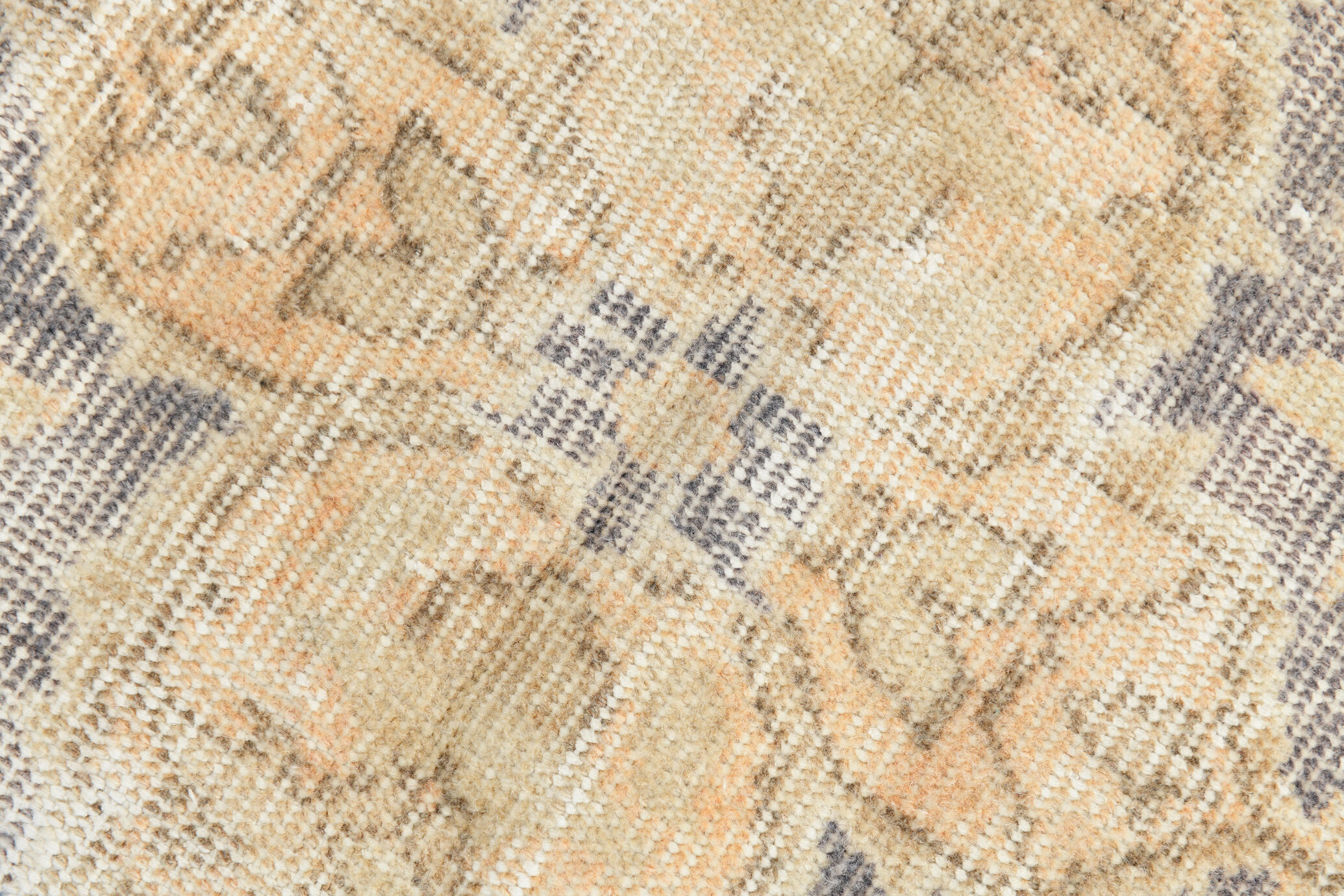 7x10 beige & navy blue vintage rug, 215x302cm