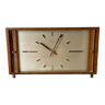 Vintage hollywood regency wooden walnut table clock by Kienzle, germany 1960s