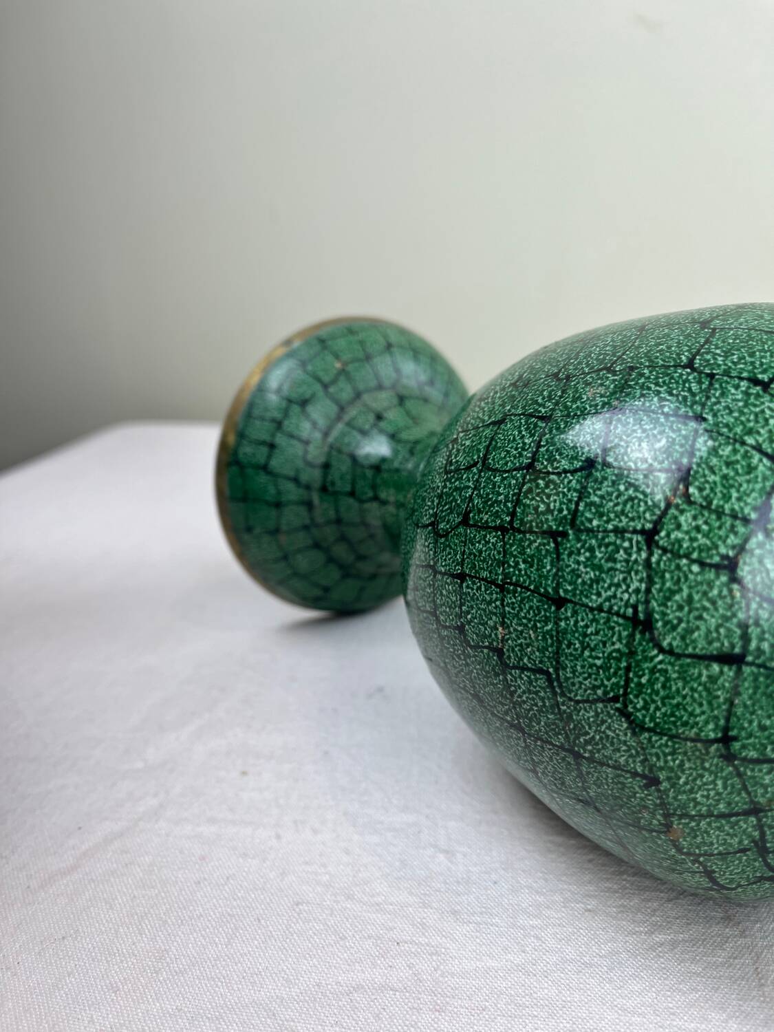 Decorated brass vase