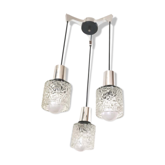 Suspension 3 globes verre années 70