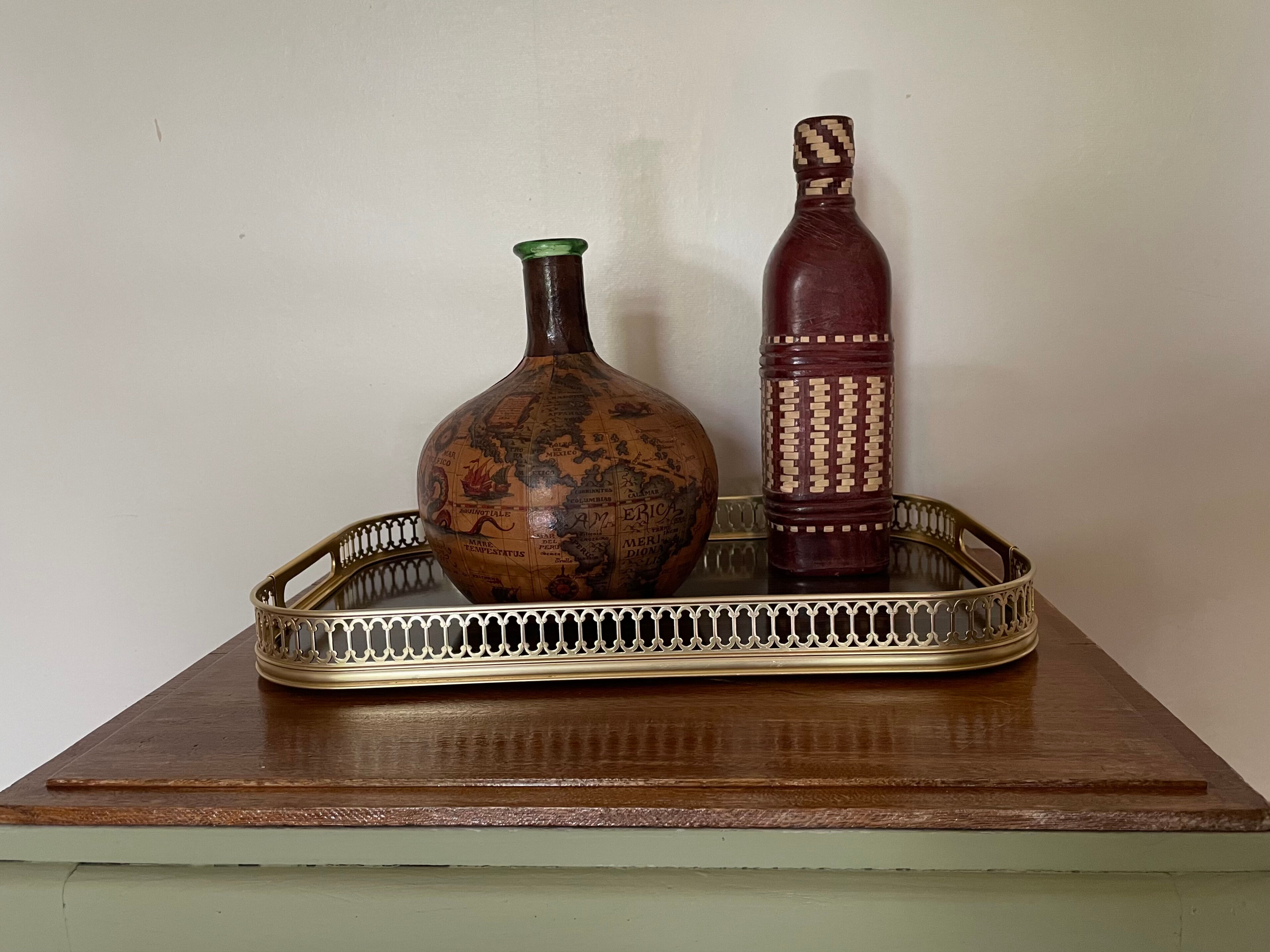 Vintage brass and formica tray 1950s