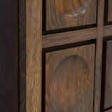 Brutalist credenza in oak dyed 1970 s